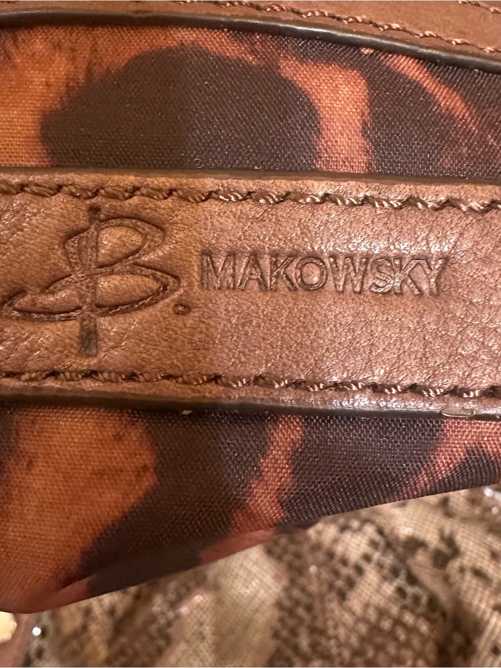 B Makowsky Snake-Print Shoulder Bag - Picture 2 of 3